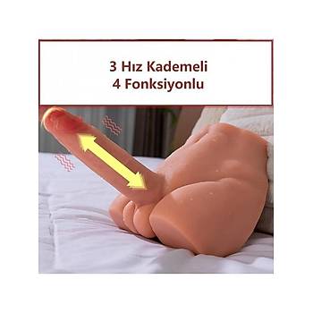 Realistik leri Geri Hareketli 17cm Penisli Erkek Vcut