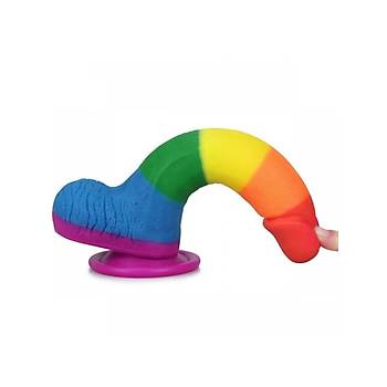 Realistik Vantuzlu Dildo Renkli Penis 20cm