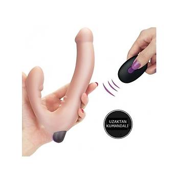 ift Tarafl Lezbiyen Strap-on Vibratr Uzaktan Kumandal Sarjl