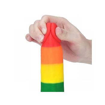 Realistik Vantuzlu Dildo Renkli Penis 20cm