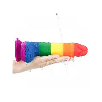 Realistik Vantuzlu Dildo Renkli Penis 20cm
