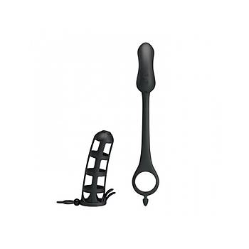 USB Sarjl Penise Geme Klfli Titreimli Anal Plug