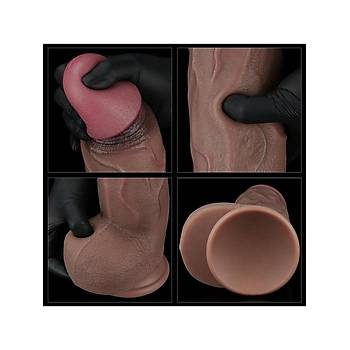 Realistik Yumuak Katmanl 31cm Kemerli Dev Melez Dildo