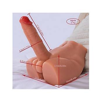 Realistik leri Geri Hareketli 17cm Penisli Erkek Vcut