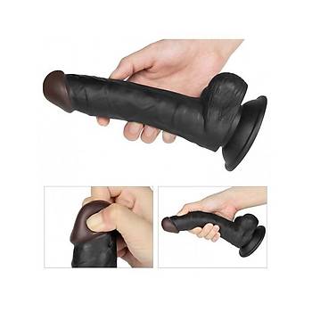 20cm i Dolu Titreimli Zenci Strapon Kemerli Dildo
