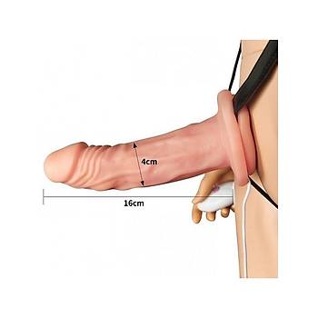 On Fonkyonlu i Delikli Bo Vibrasyonlu Strapon Penis