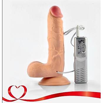 Titreimli Dildo 3 Kademe Fonksiyonlu 19cm