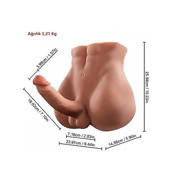 Git Gelli Hareketli 18cm Penisli ve Anal Girili Erkek Vcut