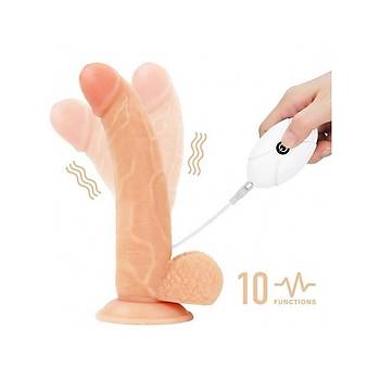 Belden Balamal i Dolu Titreimli Strapon 21cm Penis