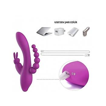 Klitoral & Anal Vajinal 3Ynl Uyarcl Teknolojik Vibratr