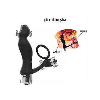 ift Motorlu Penis Halkas ve Prostat Vibratr