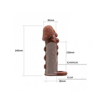 Kabartma Yzeyli Penis Klf 3cm Uzatmal