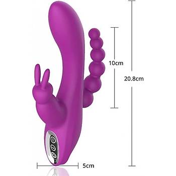 Klitoral & Anal Vajinal 3Ynl Uyarcl Teknolojik Vibratr