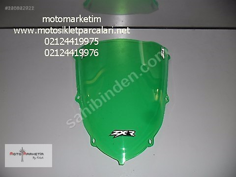 04-05 KAWASAKI ZX10 FOSFORLU YEŞİL CAM DOUBLE ZEUS ZX 10, ÖN CAM