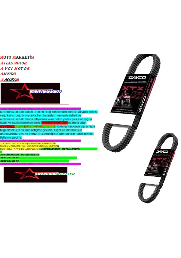 Cinghia Di Trasmissione Dayco XTX2244 Extreme Torque Per ATV/UTV - 100,3 X 3,1 Cm