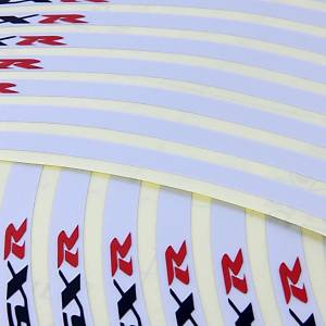 18''  GSXR Motor jant serit sticker / cikartma reflektorlu  BEYAZ