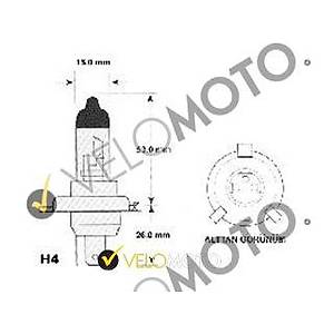622-103	 HALOJEN FAR AMPUL� H4 12V 18/18W