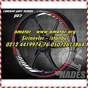 Honda Cb 650F �� D�� Jant �eridi K�rm�z� Beyazl�, Aksesuar Jant �eridi Beyaz, Jant �eridi Aksesuar