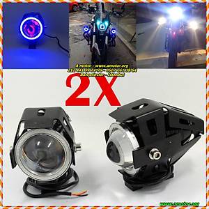 125W Motosiklet CREE U7 BMW Harley 2PC i�in S�r�� Far Sis Lambas� 3 modu LED sis far� �akar tak�m