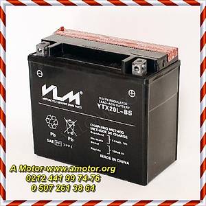 102-203	 VLM AK� YTX20L-BS HARLEY-DAVIDSON 1340 FXR SIYAH, AS�D� YANINDA, 6 AY GARANT�L� VLM AK�, VLM MOTORS�KLET AK�LER�