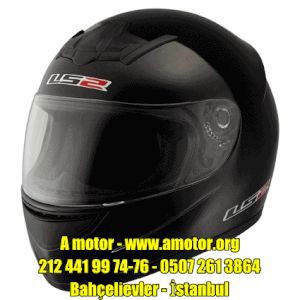  Ls2 d�z �ene siyah kask