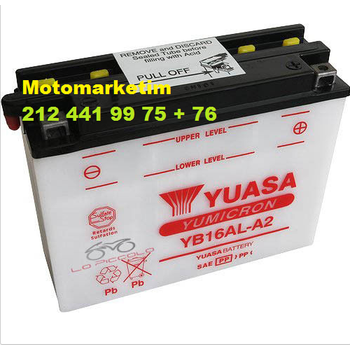 Yuasa YB16AL-A2 ak Yamaha V Max aks 2 YIL GARANTL