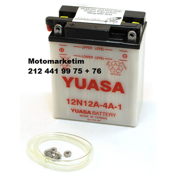 Yuasa 12N12A-4A-1 ak bakm gerektirmeyen japon aks 2 YIL GARANTL