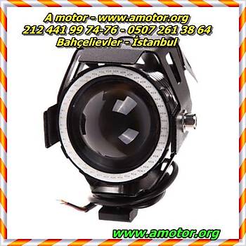 125W Motosiklet CREE U7 BMW Harley 2PC i�in S�r�� Far Sis Lambas� 3 modu LED sis far� �akar tak�m