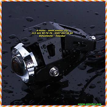 125W Motosiklet CREE U7 BMW Harley 2PC i�in S�r�� Far Sis Lambas� 3 modu LED sis far� �akar tak�m