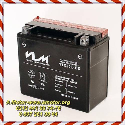 102-203	 VLM AK YTX20L-BS YAMAHA XV 1700 SIYAH, ASD YANINDA, 6 AY GARANTL VLM AK, VLM MOTORSKLET AKLER