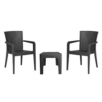 Monaco Starlux Rattan Sehpa Antrasit