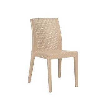 Siena Rainbow Rattan Kolsuz Sandalye Krem