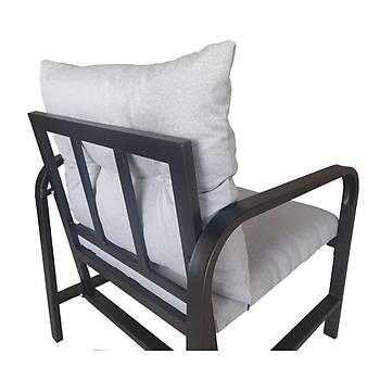 Palermo Minderli Metal kili Siyah Set, 2+1+1+S