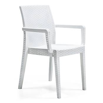 Siena Rainbow Rattan Kollu Sandalye Beyaz
