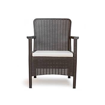 Orlando Bistro Set - Orlando Rainbow Rattan Minderli Koltuk Antrasit + Bistro Sehpa, 1+1+S