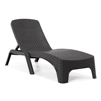 Roma Plastik Rattan ezlong Antrasit