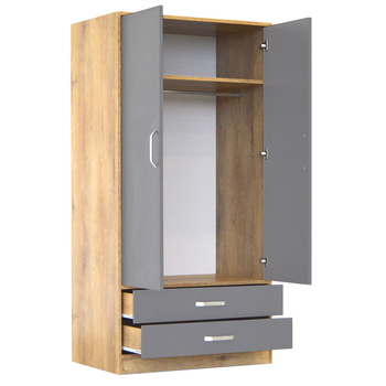 ELB102-2DC Elbise Dolab ki Kapak D ekmeceli 58x90x180