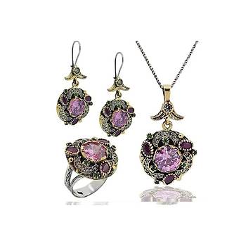Gm Pembe Kuars Tal Otantik Set Tak