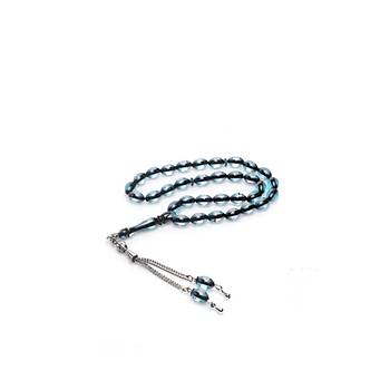 ift Renkli Parlament Mavisi Srmeli Kehribar Tesbih Metal Pskll Misbah Misbaha Rosary Zikr