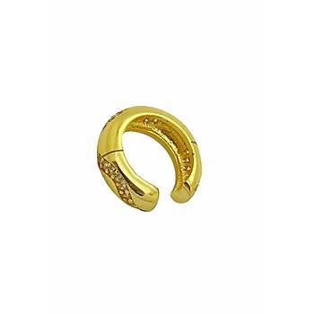 Beyaz Zirkon Tal 22 Ayar Gold Altn Sar Kaplama Kkrdak Kadn Tekli Kpe