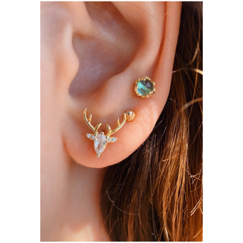 925 Ayar Gm Geyik Baget Zirkon Tal Minimal Kkrdak Kpe Piercing