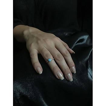 Mavi Turkuaz Tlsm Tal Kadn Damla Minimal El i Yzk Midyat Gm Ayarlanabilir ll Bur Reiki Talar