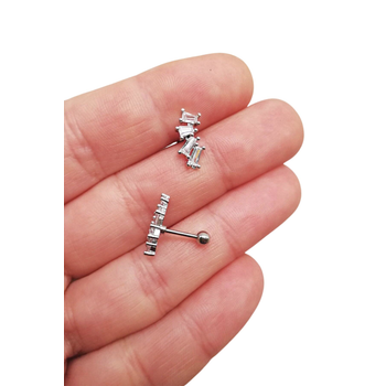 925 Ayar Gm Salyangoz Baget Zirkon Tal Minimal Kkrdak Kpe Piercing