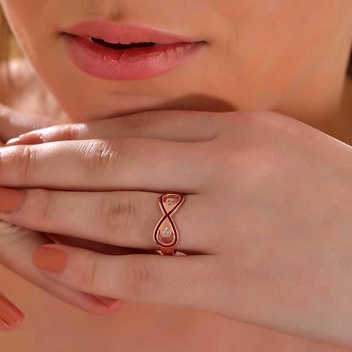 G�m�� Rose Zirkon Ta�l� Sonsuzluk Kad�n Y�z�k