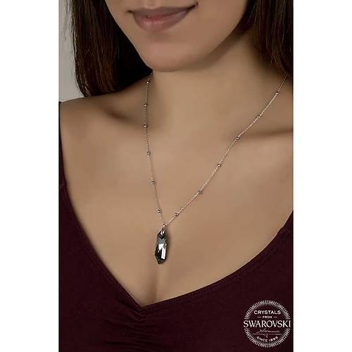 Swarovski Crystal Ta�l� Top Zincir G�m�� Kad�n Kolye 