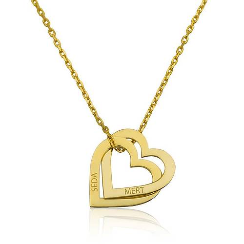 G�m�� Gold Ki�iye �zel Kalpler Kolye