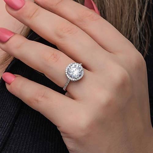 G�m�� Yuvarlak Mont�r Tek Ta� Kad�n Y�z�k