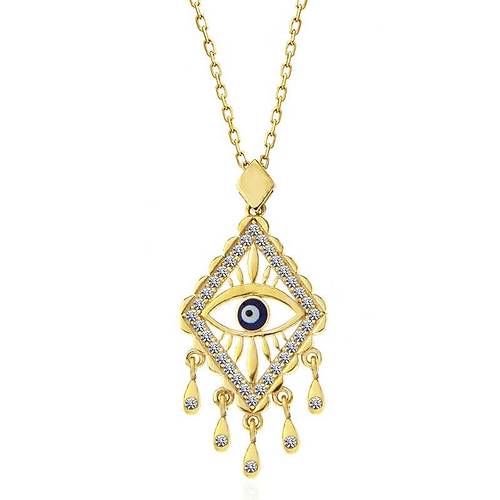 G�m�� Gold Nazarl� G�z Kad�n Kolye