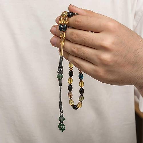 G�m�� Kazaz P�sk�ll� S�kma Kehribar Tesbih