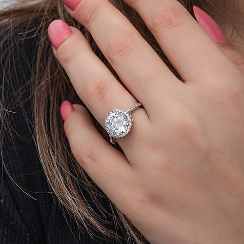 G�m�� Yuvarlak Mont�r Tek Ta� Kad�n Y�z�k